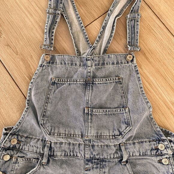 We The Free Ziggy Shortalls Size XL Denim Overalls Blue Free People Shorts - Picture 4 of 8